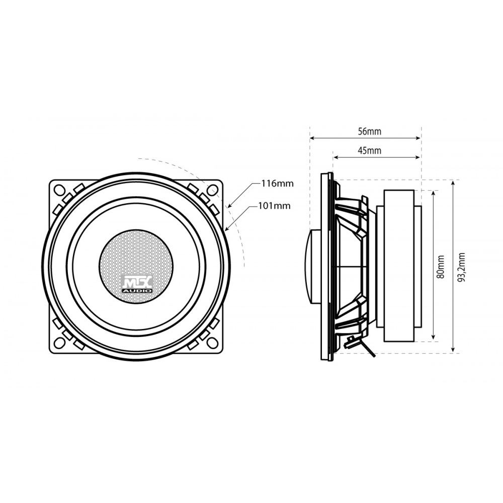 Коаксіальна акустика 10см MTX TX440C